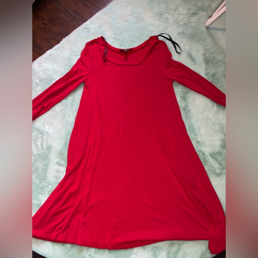 Red Long-sleeve dress
